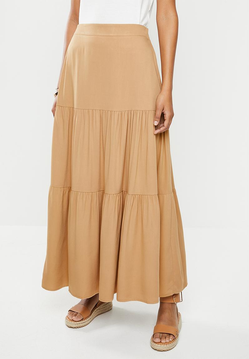maxi cotton tiered skirts
