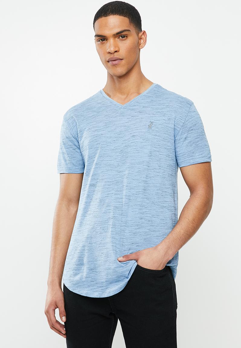 Oliver space dye vee neck tee - light blue POLO T-Shirts & Vests ...