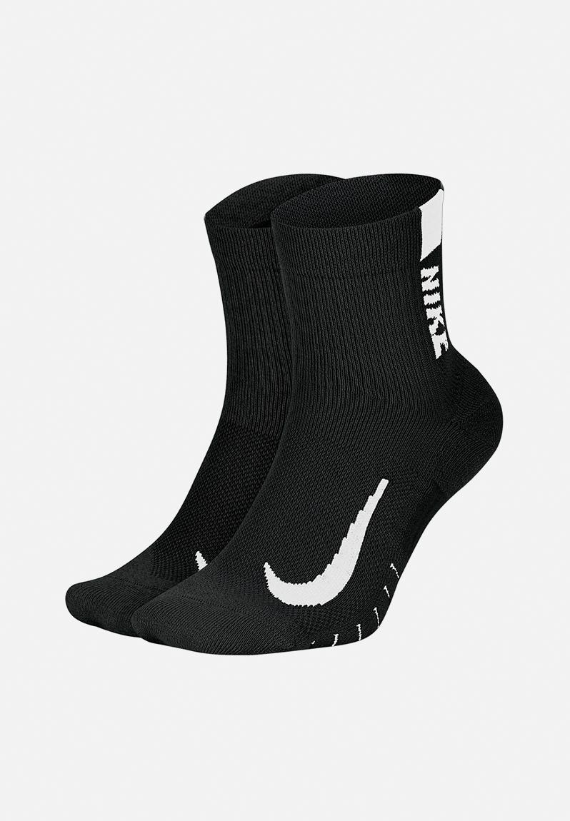 Nike multiplier 2 pack ankle socks - black & white Nike Socks ...