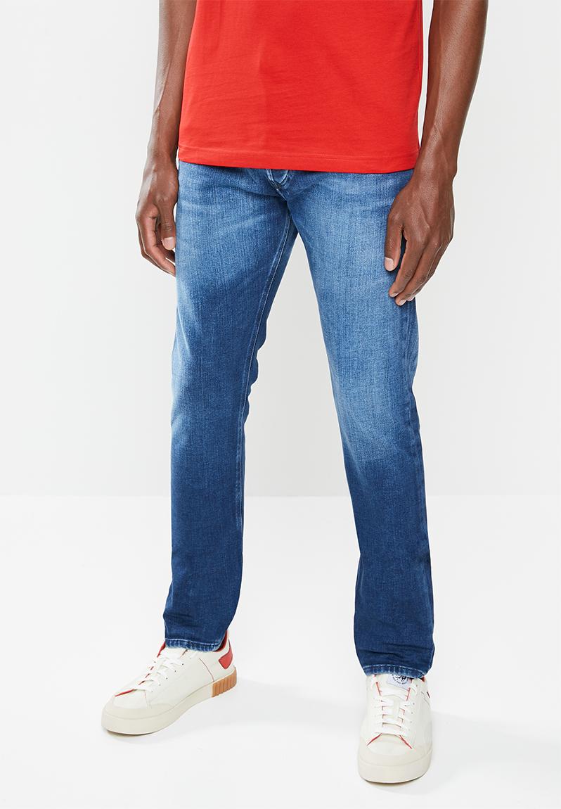 Tepphar slim fit carrot leg jeans - mid blue wash Diesel Jeans ...