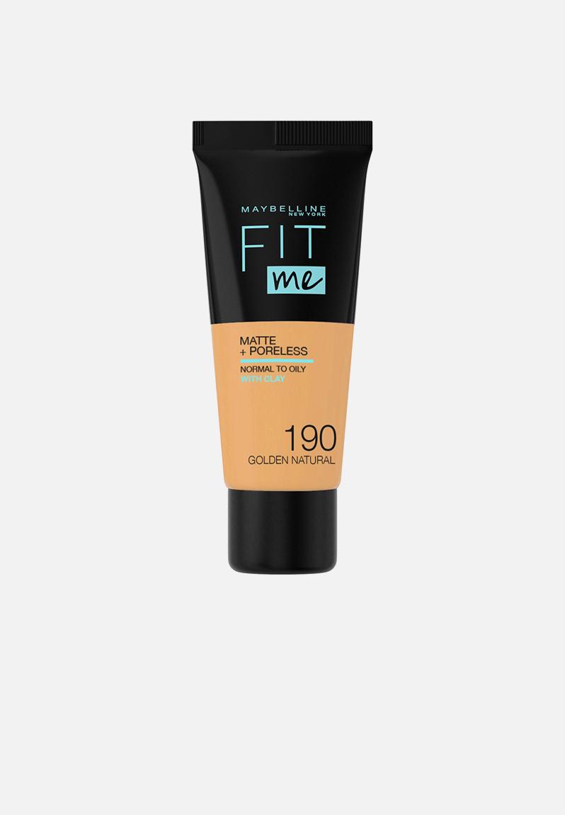 Fit Me® Matte + Poreless Foundation - 190 Golden Natural Maybelline ...