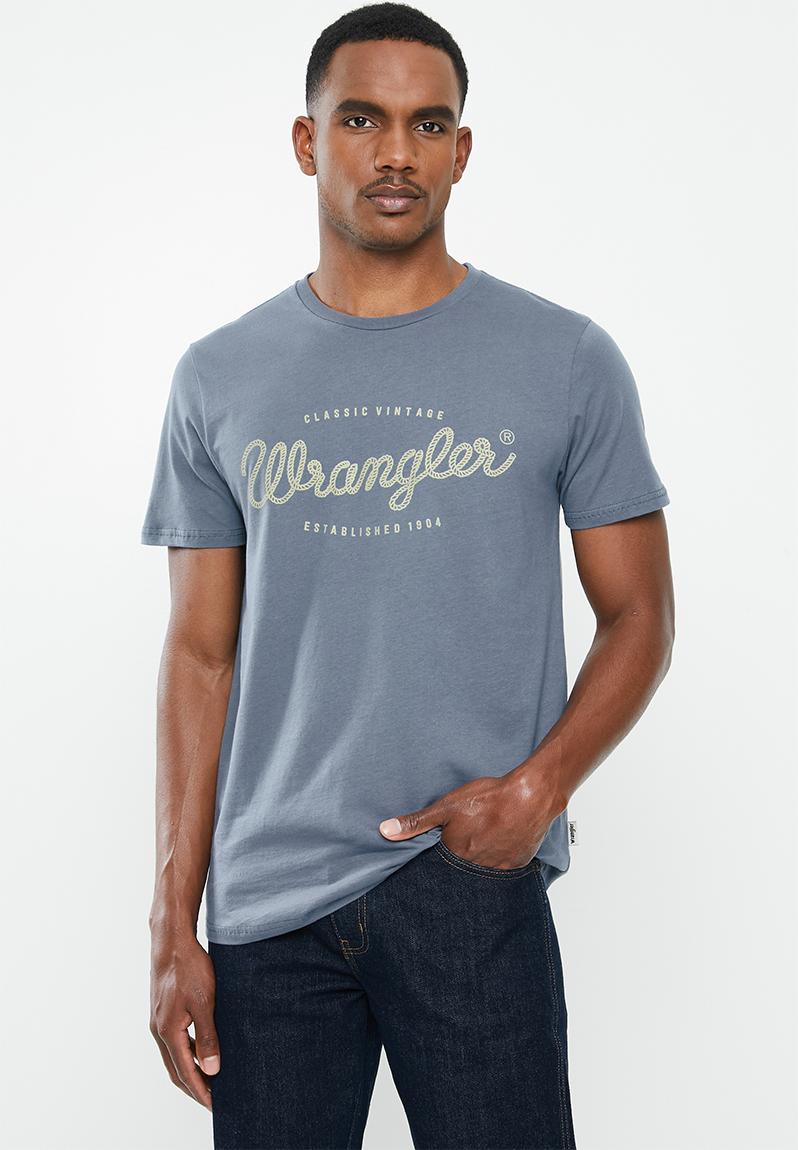 Rope classic tee - vintage - grey Wrangler T-Shirts & Vests ...