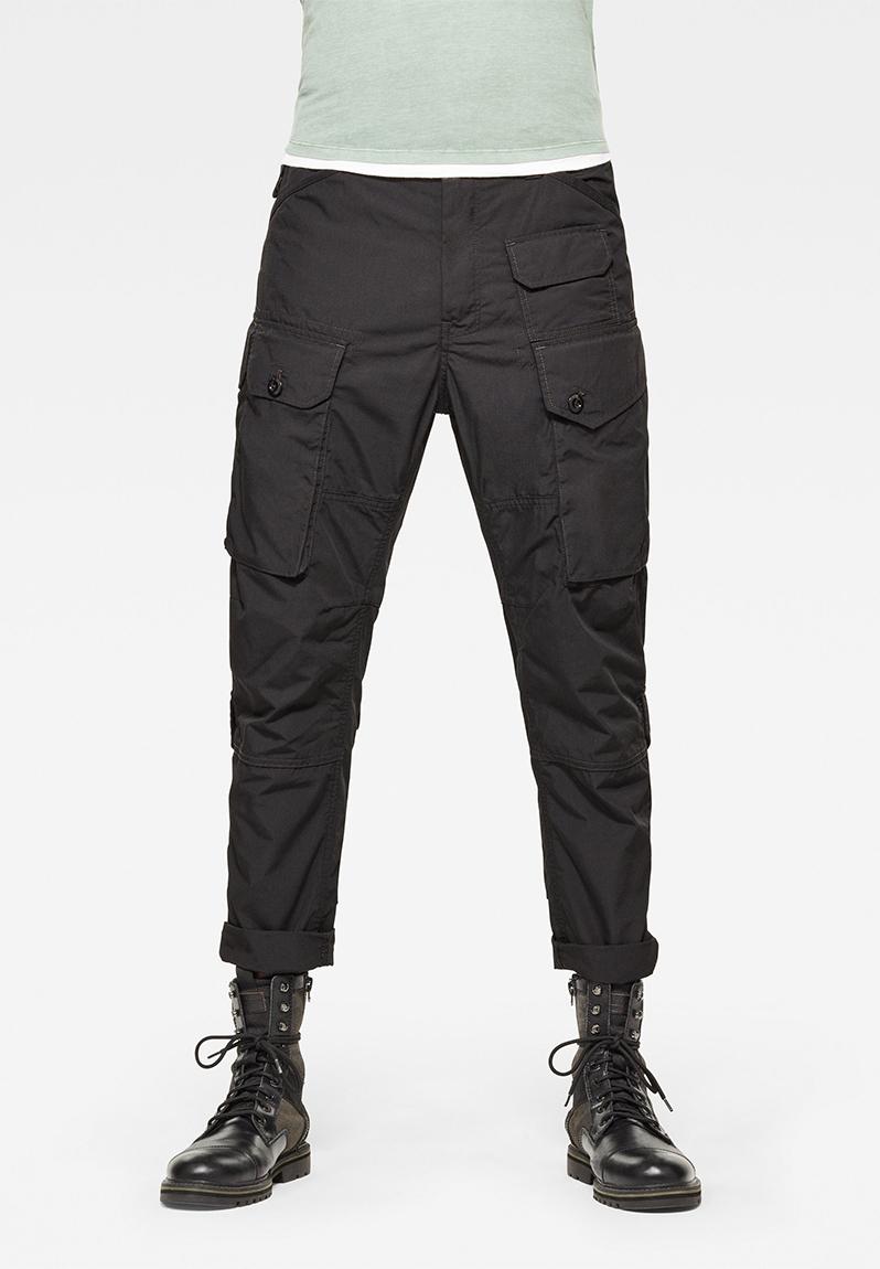 black cargo pants tapered