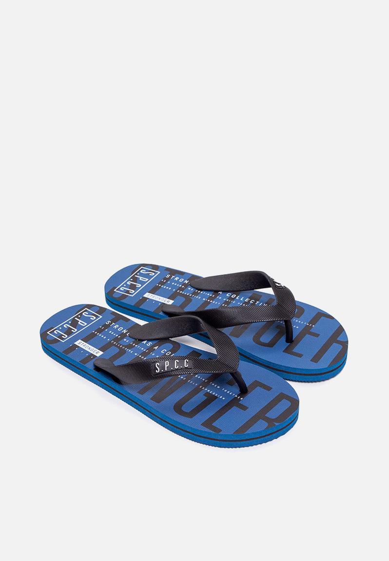 Dune fashion printed flip flops - denim blue S.P.C.C. Sandals & Flip ...