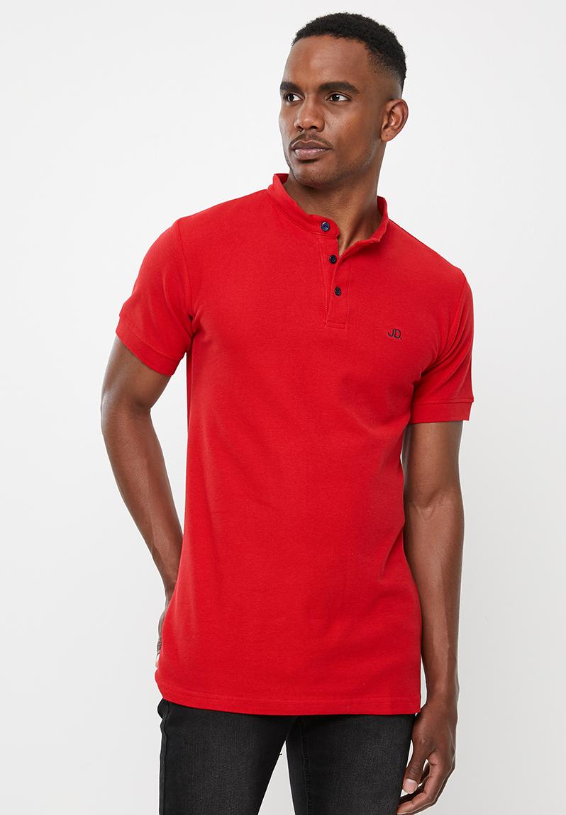 Mandarin collar short sleeve golfer - red Jonathan D T-Shirts & Vests ...