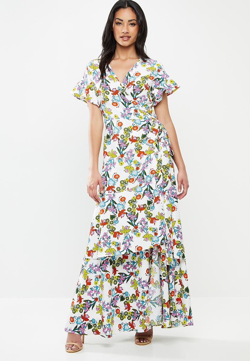 Petite Tiered floral wrap maxi dress - multi Glamorous Dresses ...