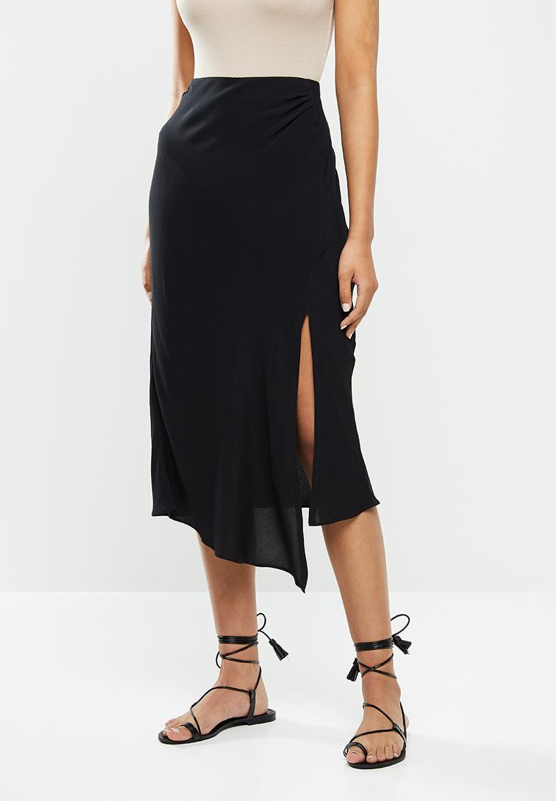 High waisted midi skirt with split - black Glamorous Skirts ...