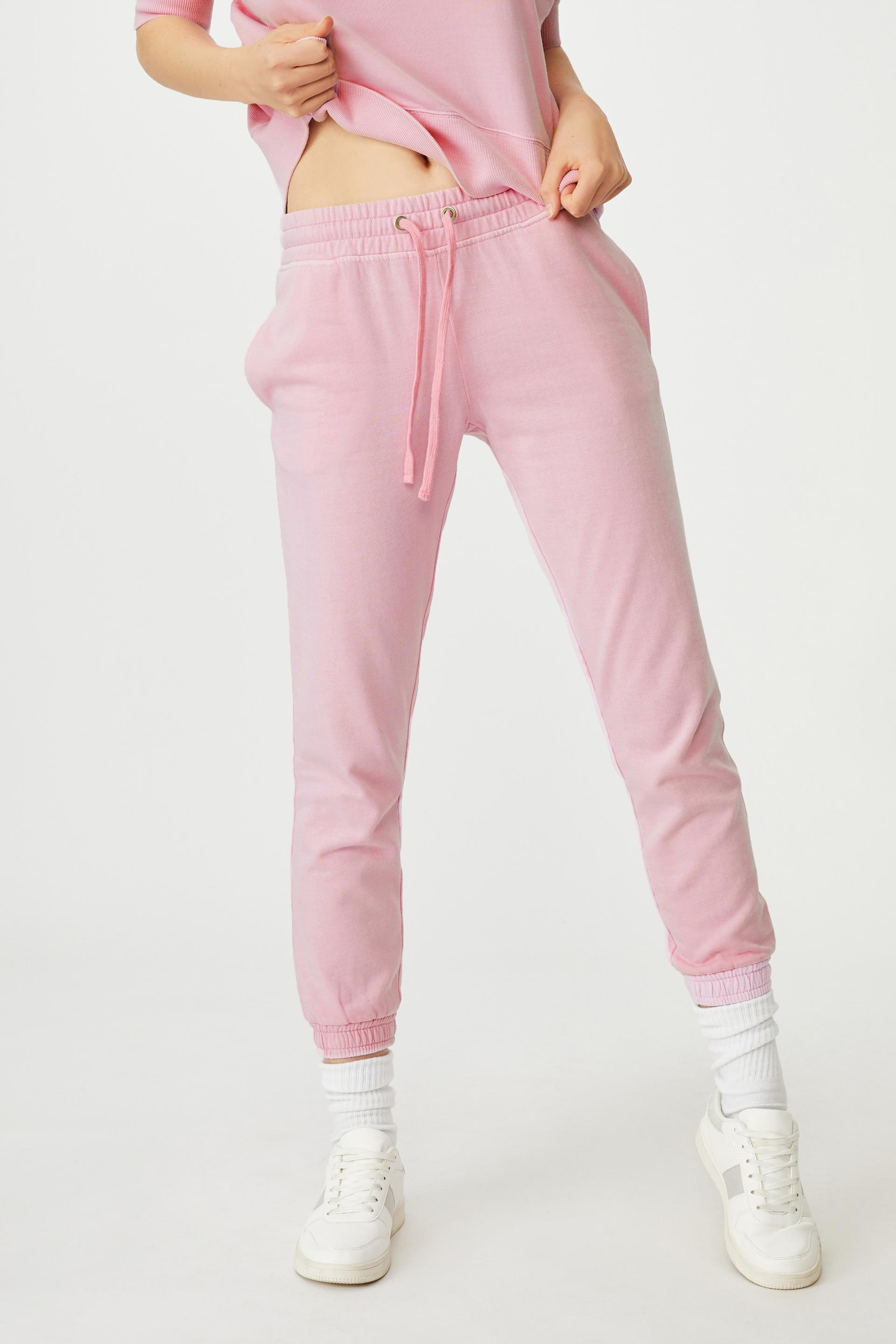 pink slim fit joggers