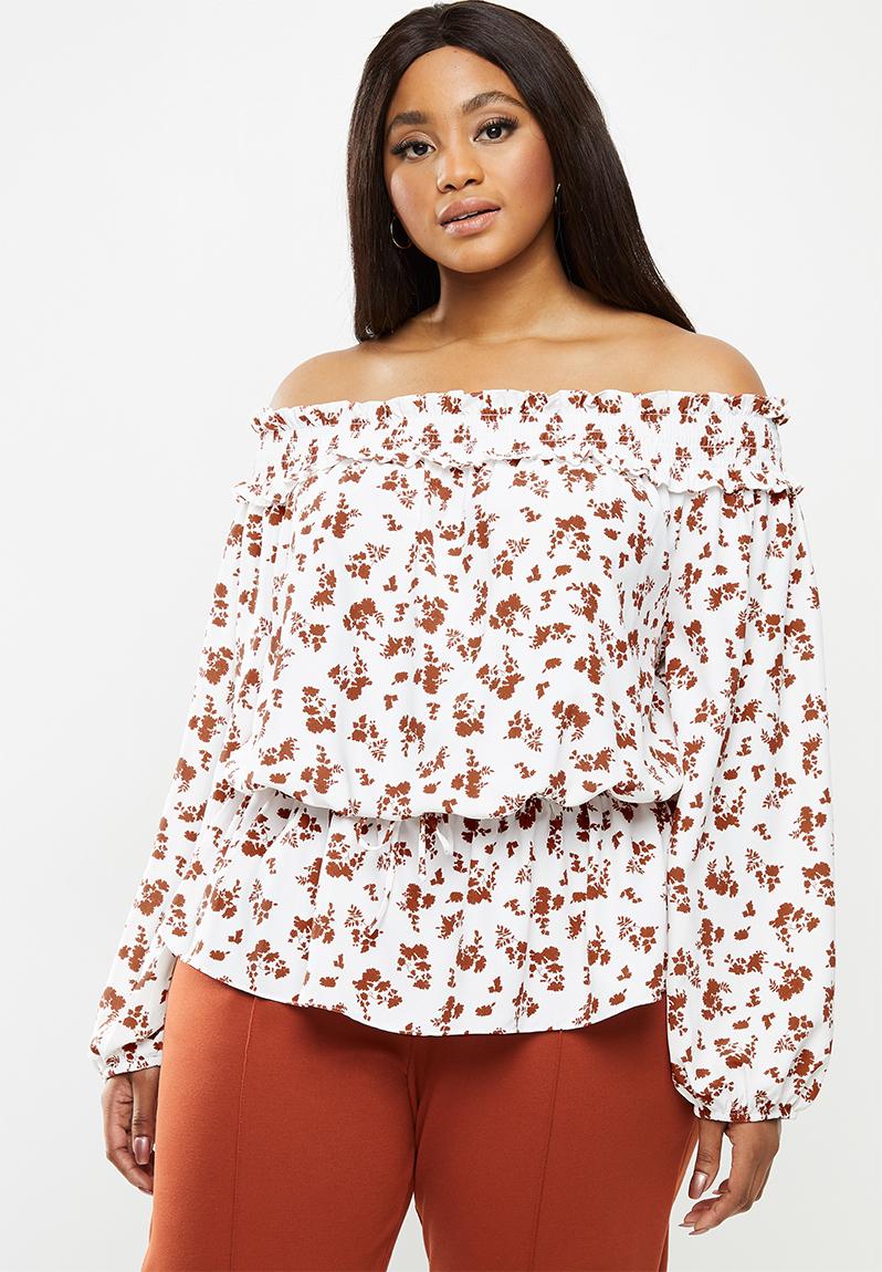 bardot white blouse