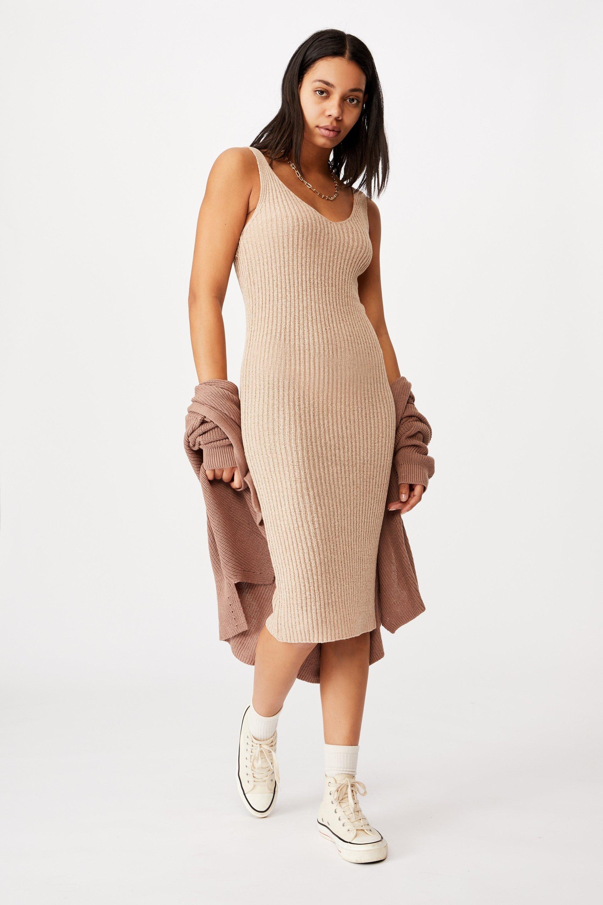 Match me knit midi dress latte Cotton On Casual