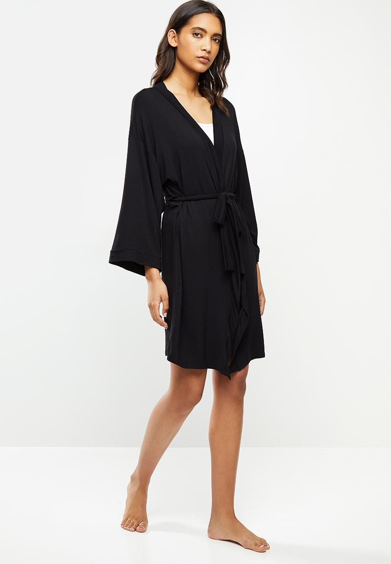 Short knit robe - black Superbalist Sleepwear | Superbalist.com