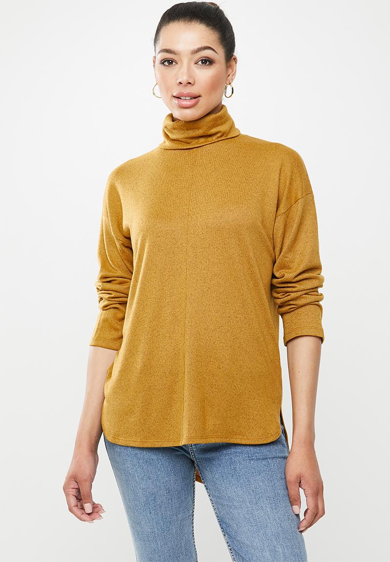 Long sleeve turtleneck top - mustard edit T-Shirts, Vests & Camis ...