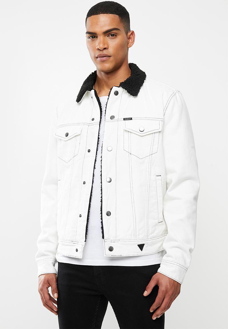 guess sherpa denim jacket