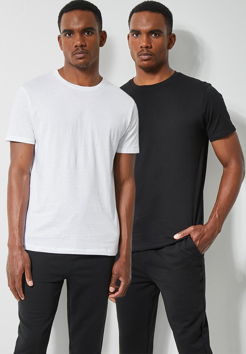 2-Pack nate crew neck tee - black & white Superbalist T-Shirts & Vests ...