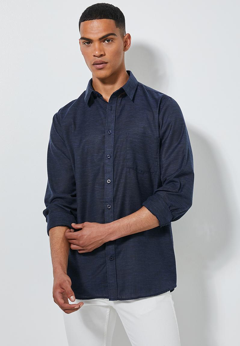 Regular fit long sleeve shirt - navy Superbalist Shirts | Superbalist.com