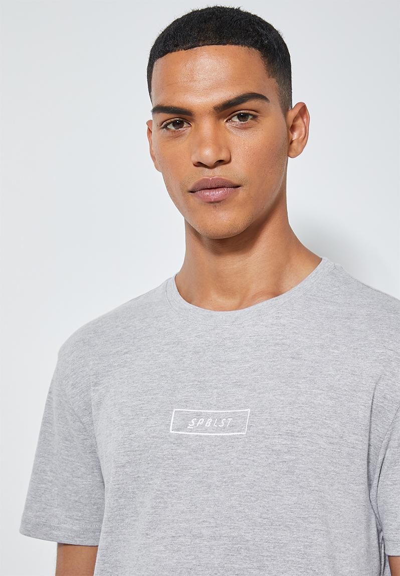 Logo crew neck tee - grey melange Superbalist T-Shirts & Vests ...