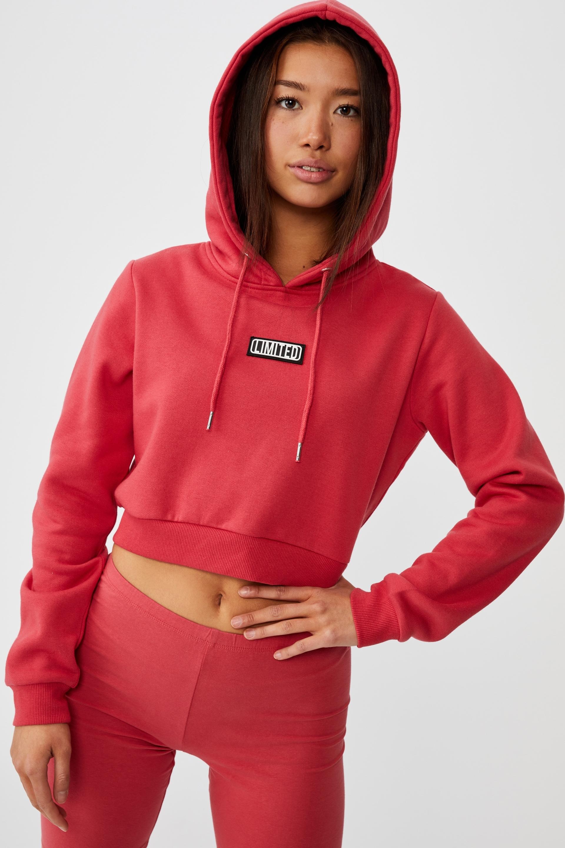 Classic crop graphic hoodie - red apple/limited Factorie Hoodies ...