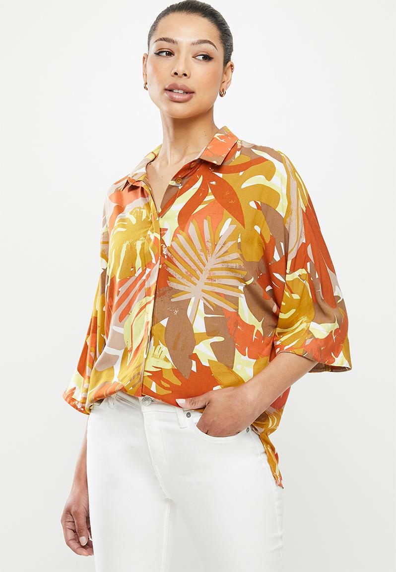 Boxy shirt - multi palm / orange edit Shirts | Superbalist.com