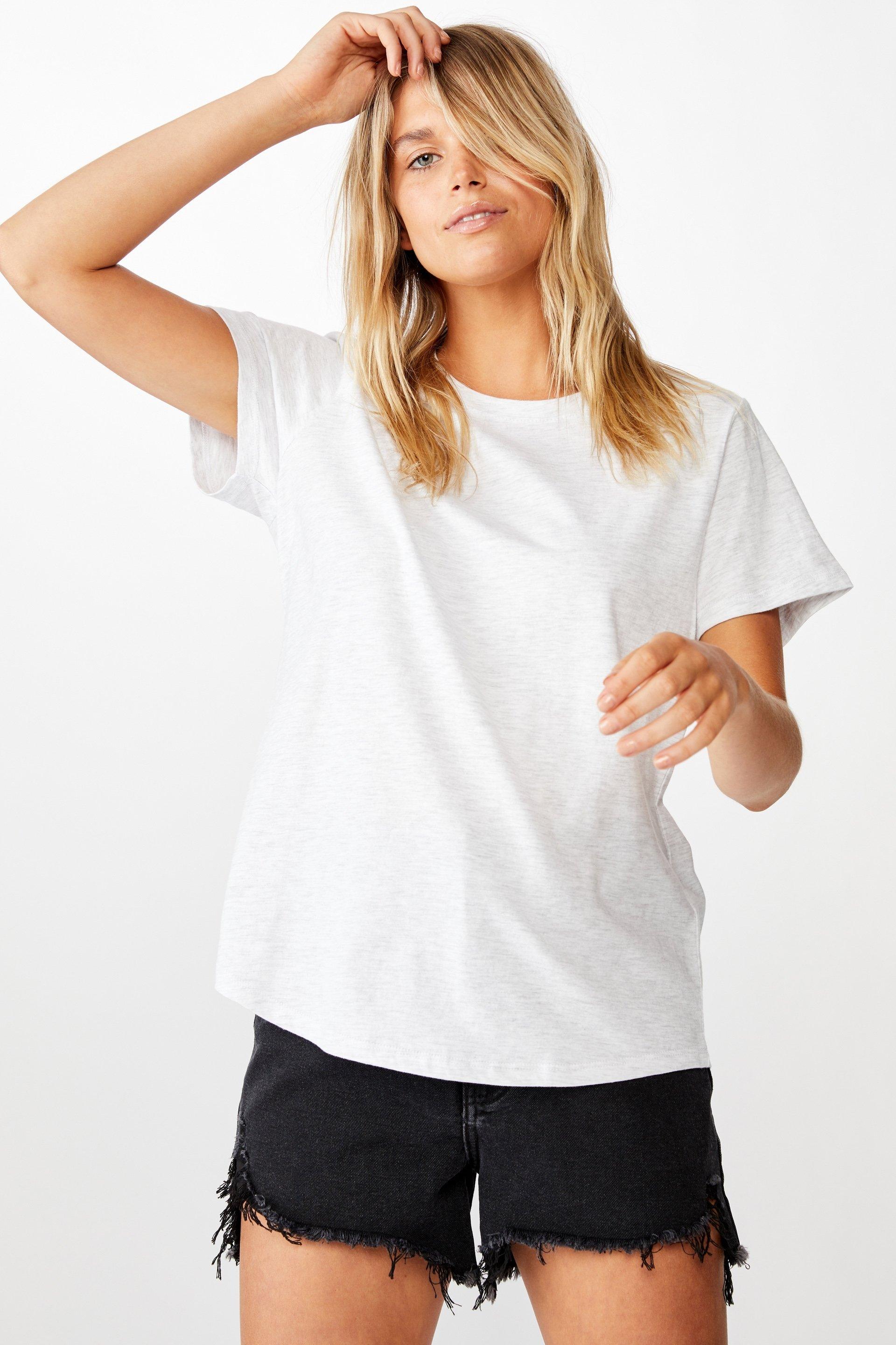 The one crew tee - silver marle Cotton 
