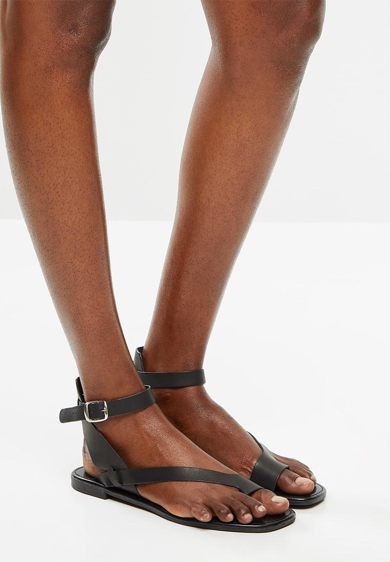 Siera leather ankle strap sandal - black Superbalist Sandals & Flip ...
