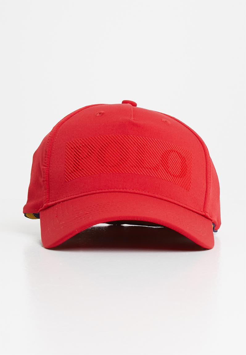 polo cap black red