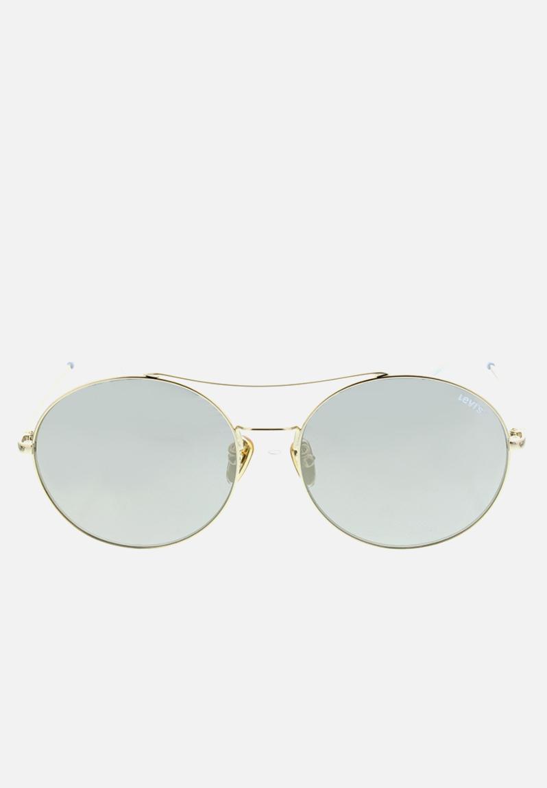 gold rimmed round sunglasses