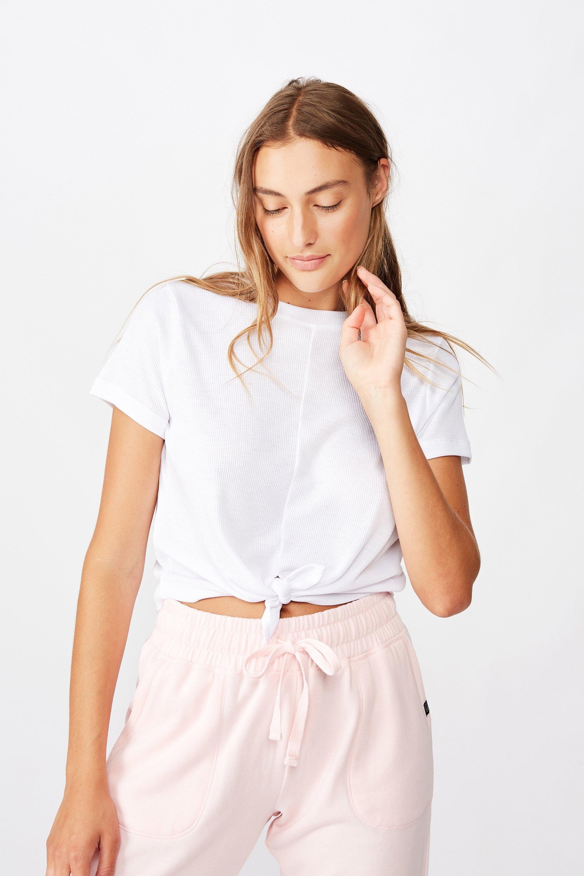 Tie up rib tshirt - white Cotton On T-Shirts | Superbalist.com