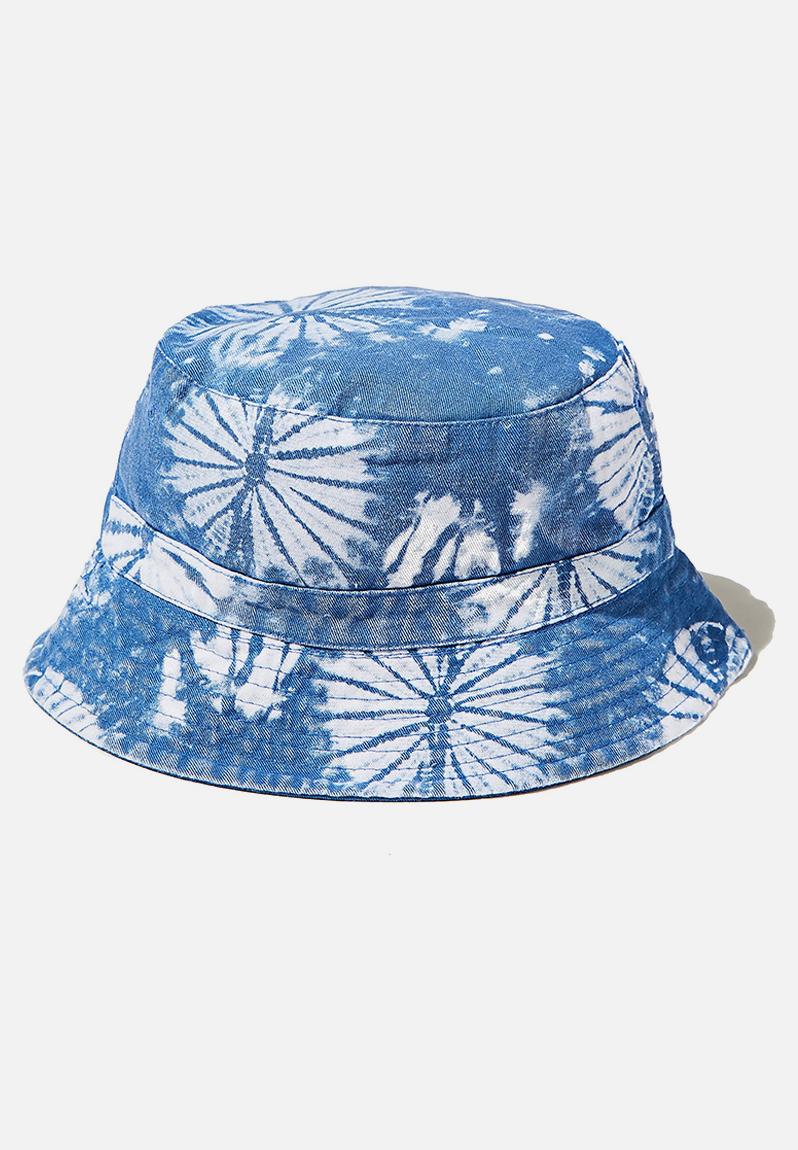 Reversible bucket hat - retro blue tye dye Cotton On Accessories ...