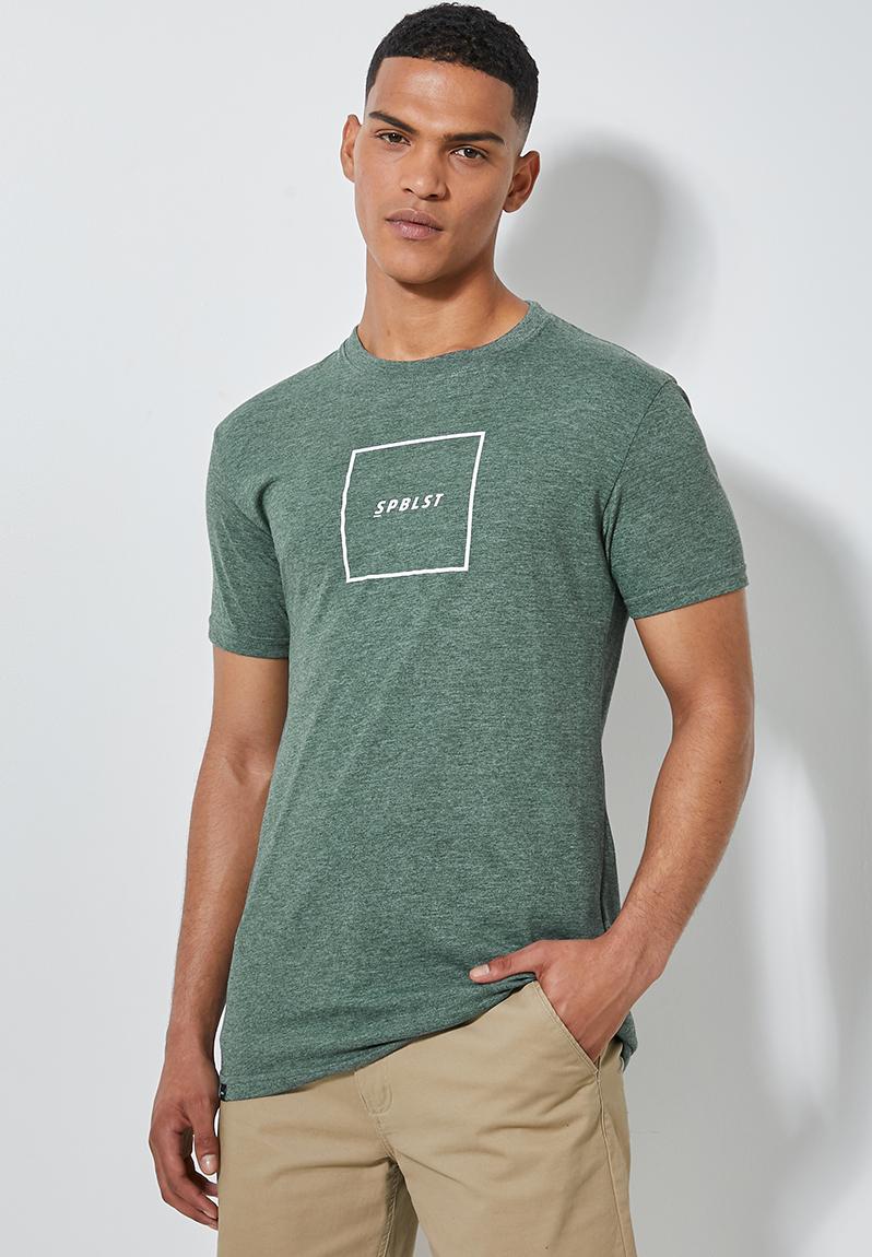 Crew neck tee with print - green Superbalist T-Shirts & Vests ...