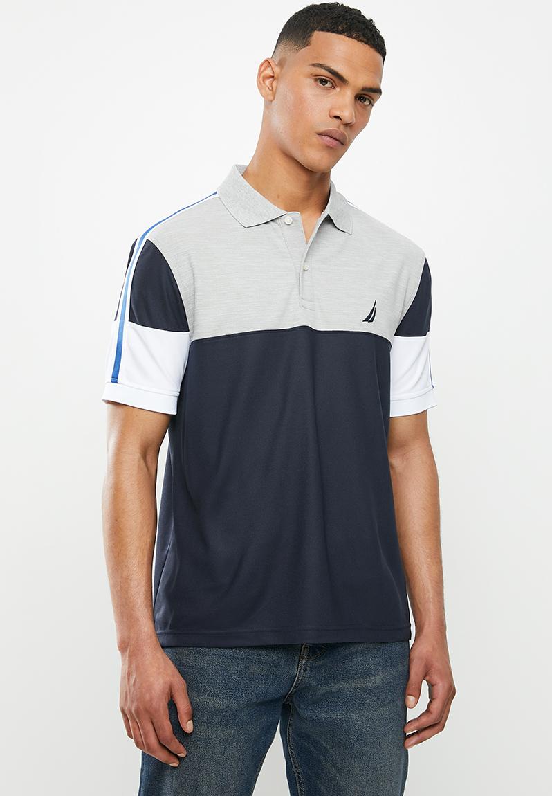 Navtech striped polo - grey & navy Nautica T-Shirts & Vests ...