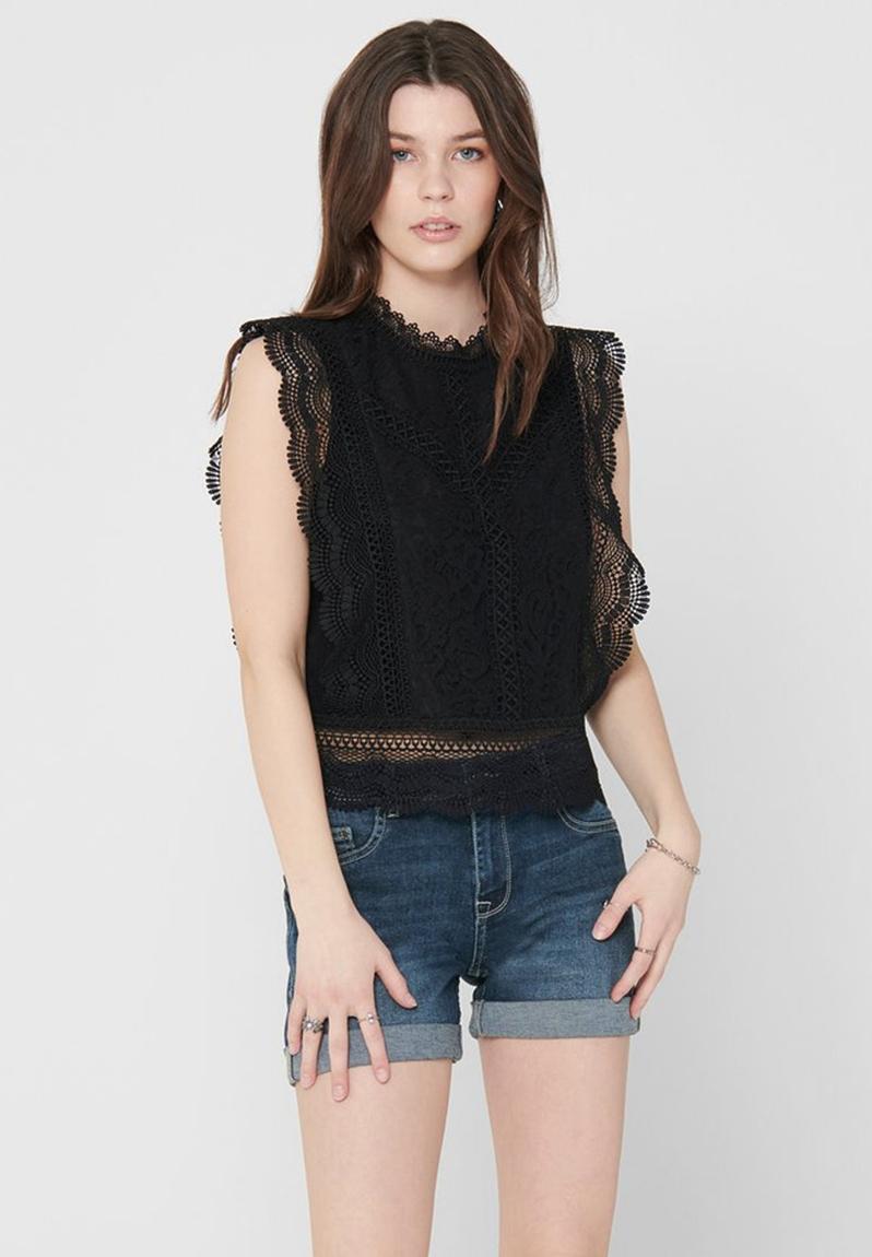 Karo sleeveless lace top wvn - black ONLY Blouses | Superbalist.com