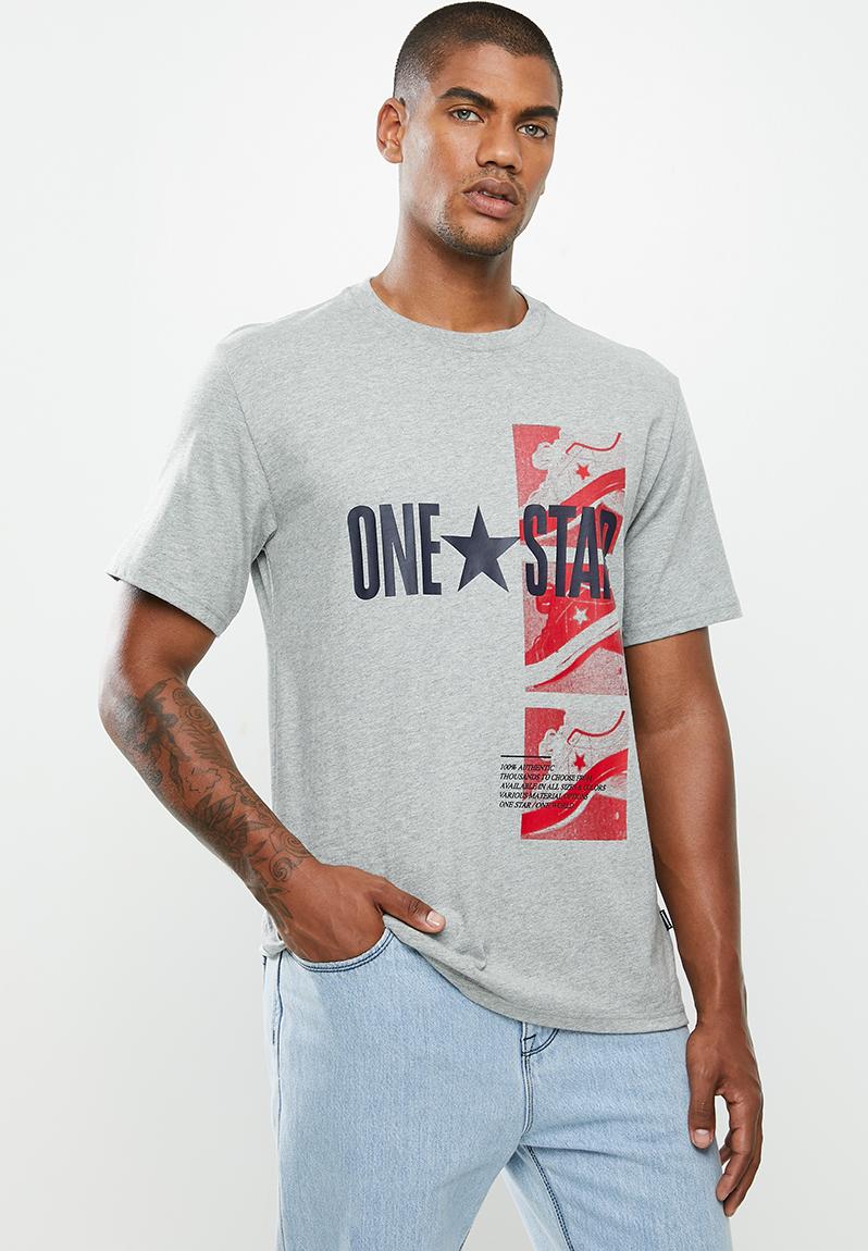 Converse one star photo ss tee - grey melange Converse T-Shirts & Vests ...