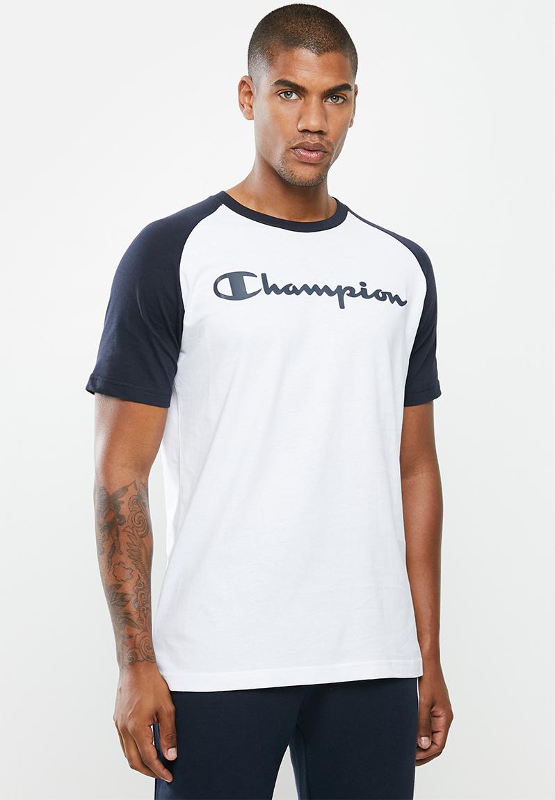 Champion legacy ac raglan - white /navy Champion T-Shirts | Superbalist.com