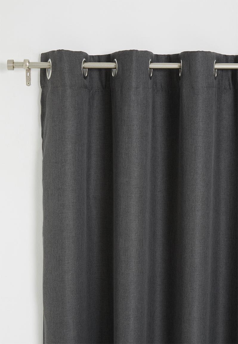 Metro self-lined eyelet curtain - Charcoal Sixth Floor Curtains ...