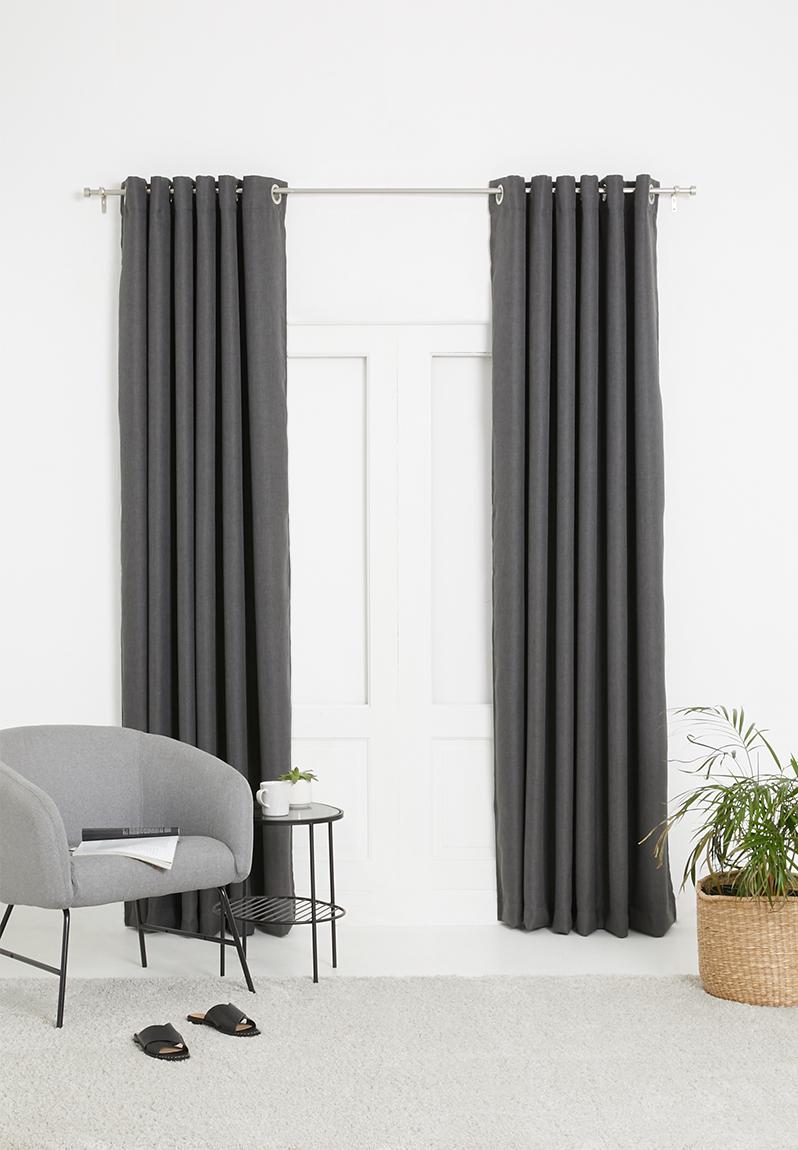 Metro self-lined eyelet curtain 2 pack - grey charcoal Sixth Floor ...