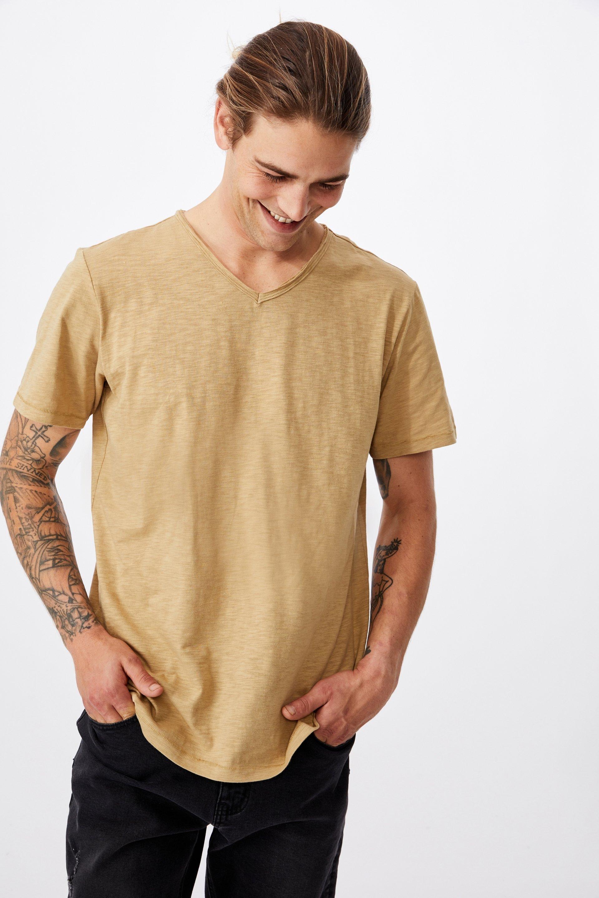 Slub v neck tee - camel Cotton On T-Shirts & Vests | Superbalist.com