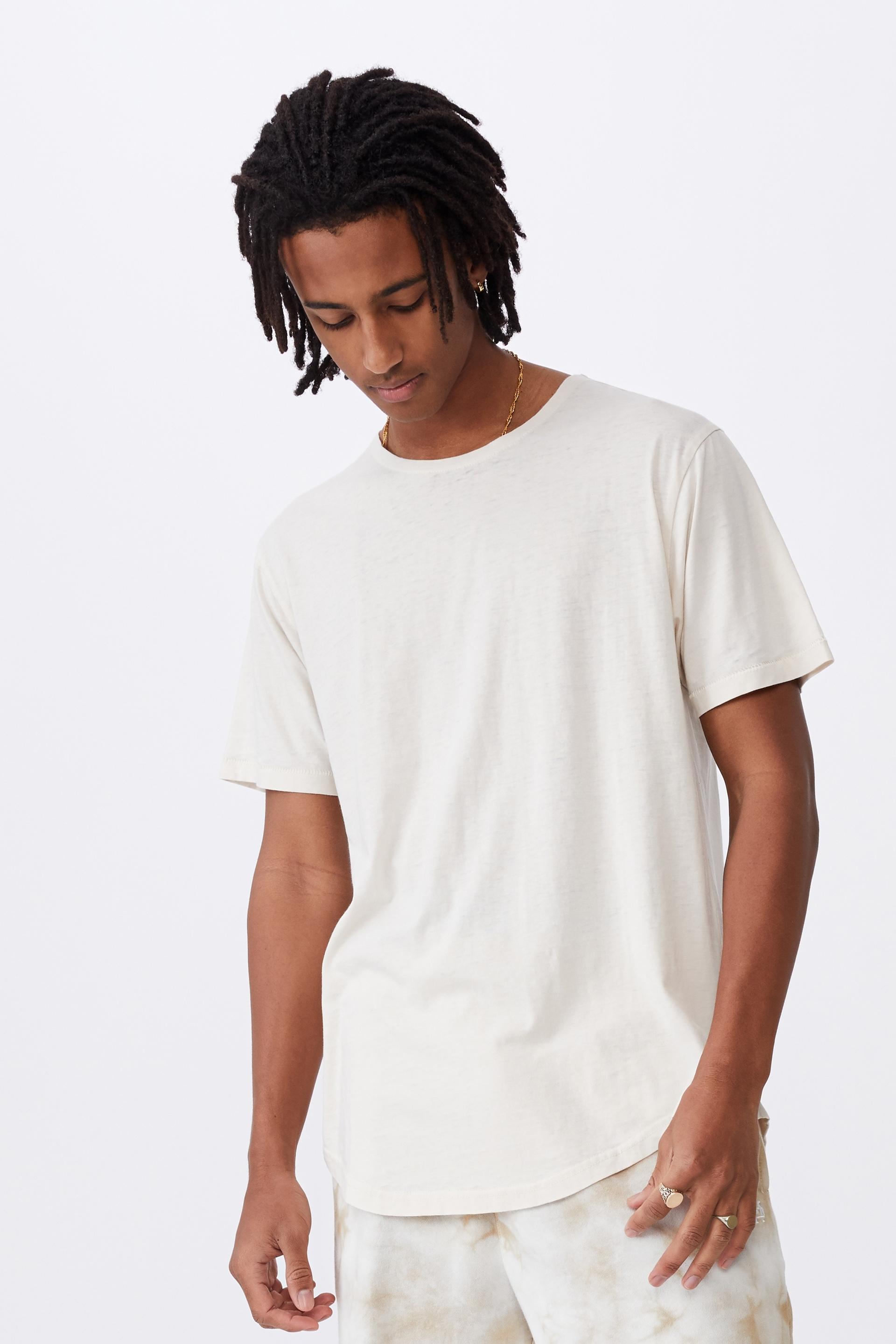 Longline curved washed t shirt - ivory Factorie T-Shirts & Vests ...