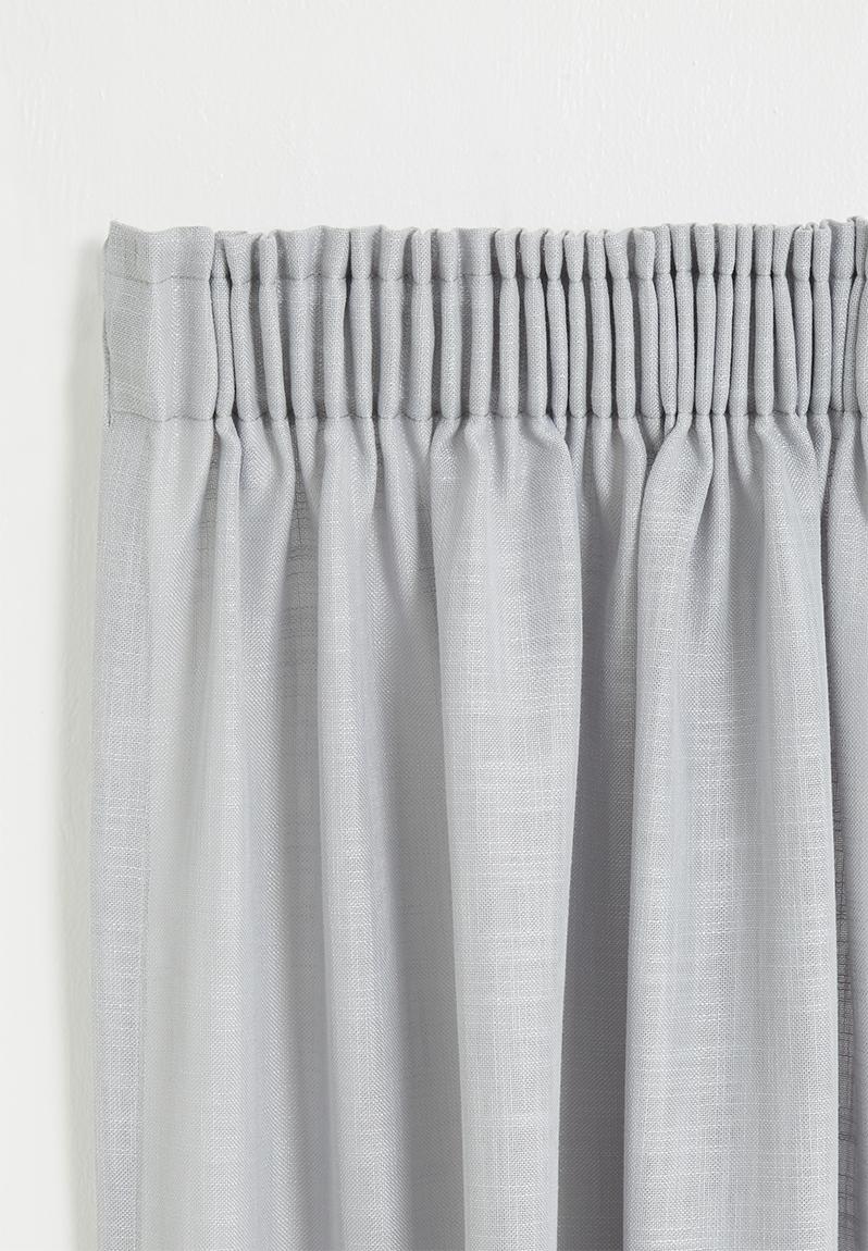 Grey Lined Faux Suede Taped Curtain main image 0