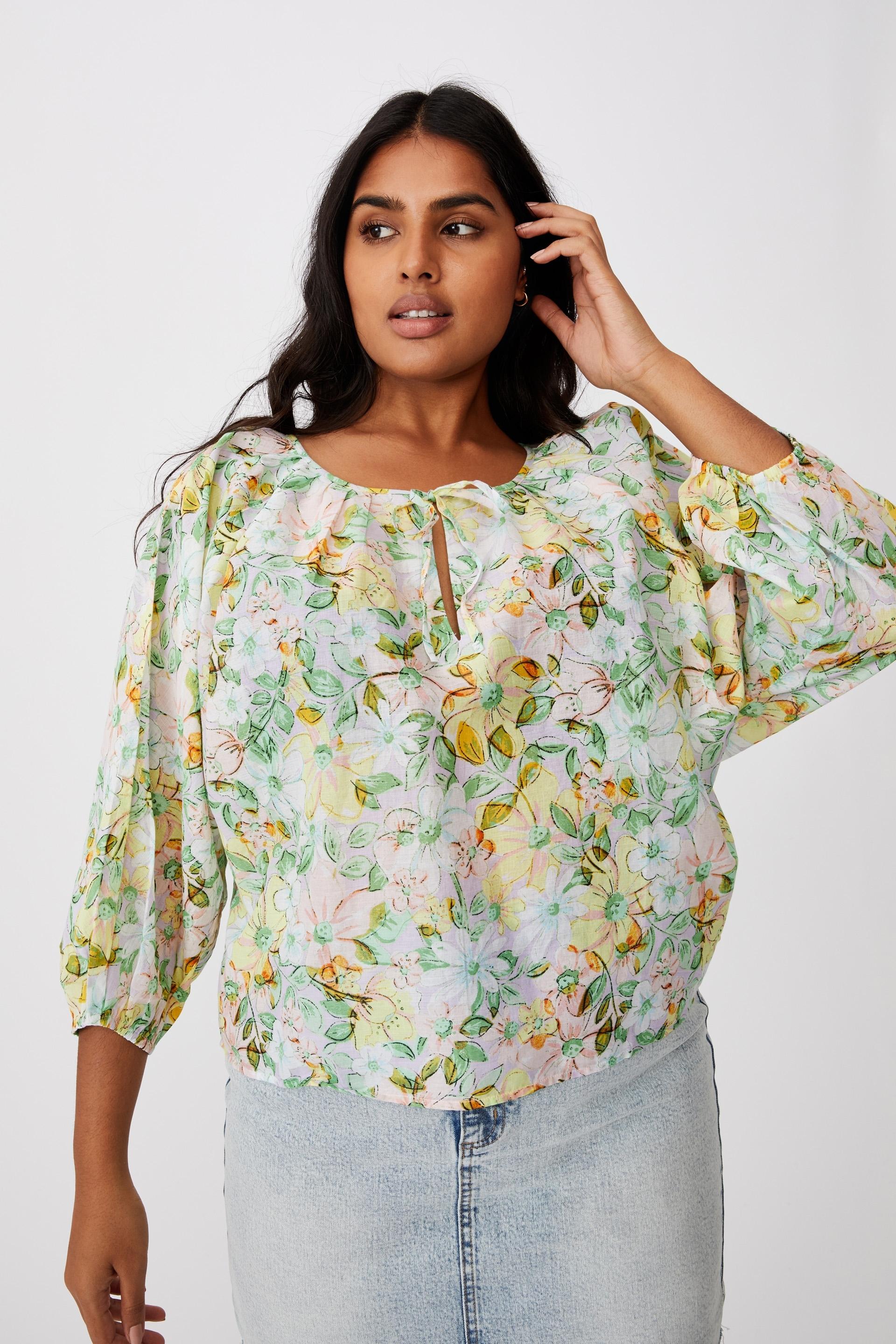 Curve peasant blouse - sharna floral multi Cotton On Tops | Superbalist.com