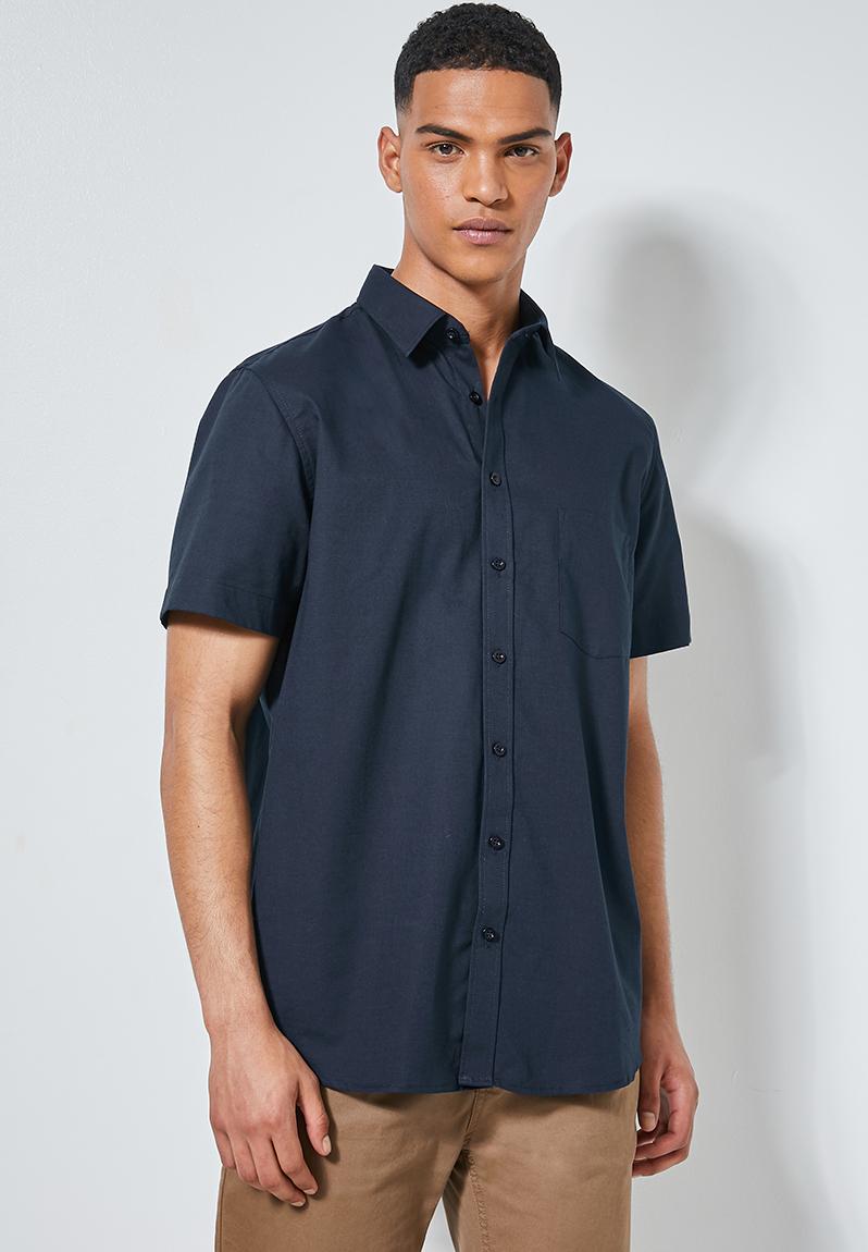 Regular fit single pocket short sleeve shirt - navy Superbalist Shirts ...