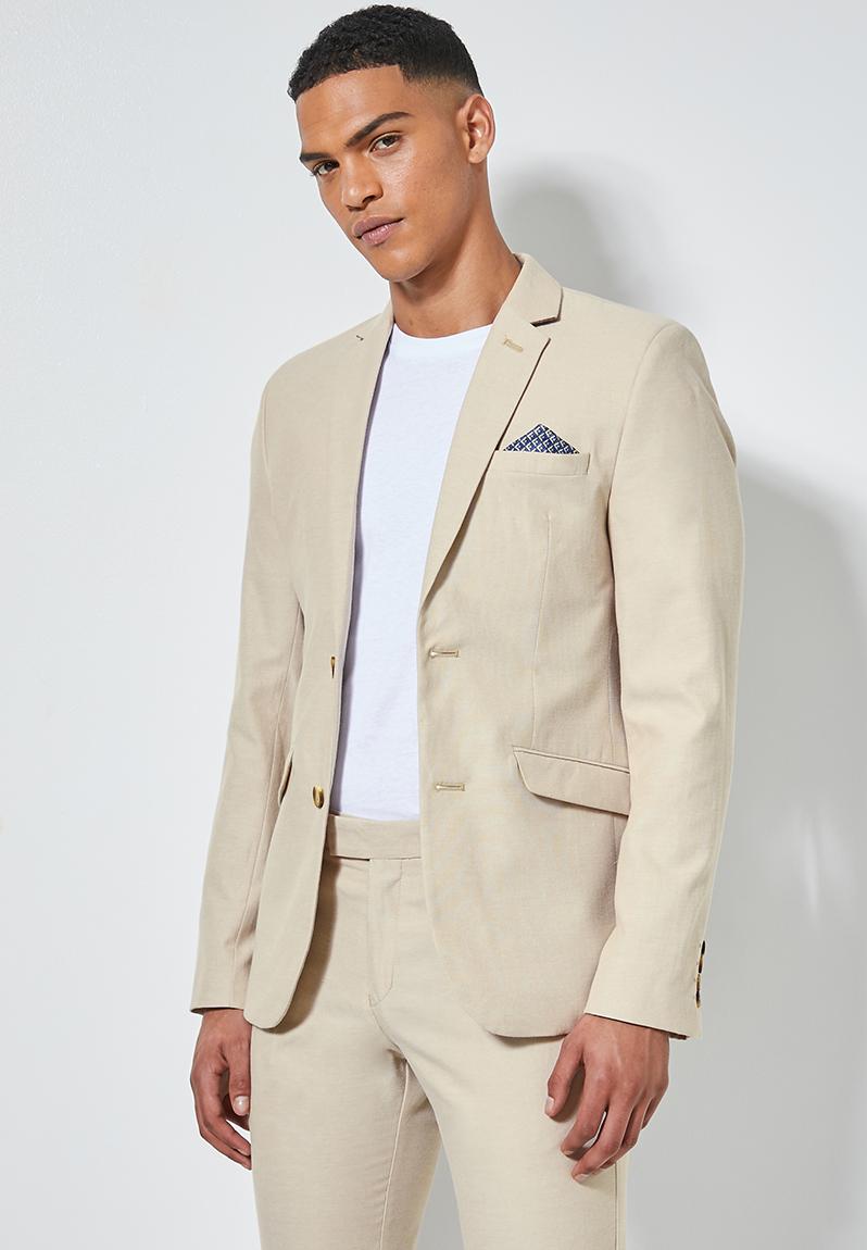 Fashion Slim Fit 2-button Double Vent Blazer - Stone Superbalist 