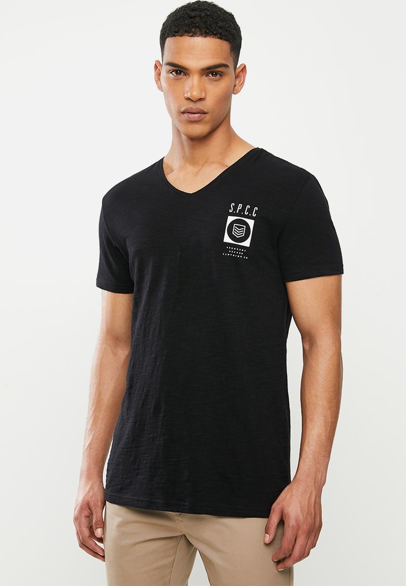 Gravel fashion v-neck t-shirt - black S.P.C.C. T-Shirts & Vests ...