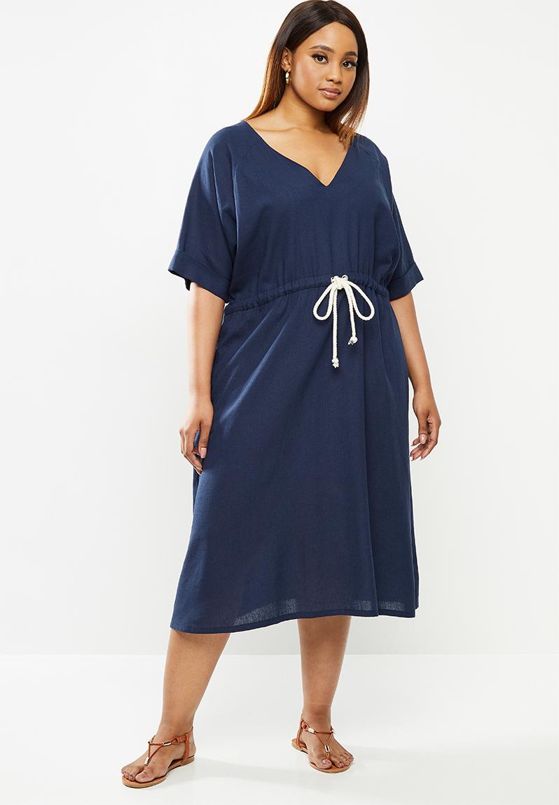 Linen rope dress - navy edit Plus Dresses | Superbalist.com
