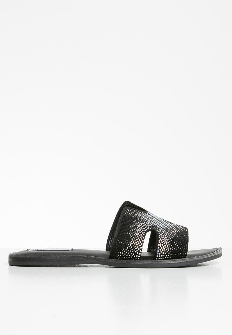 Harlow slide - black/silver Steve Madden Sandals & Flip Flops ...