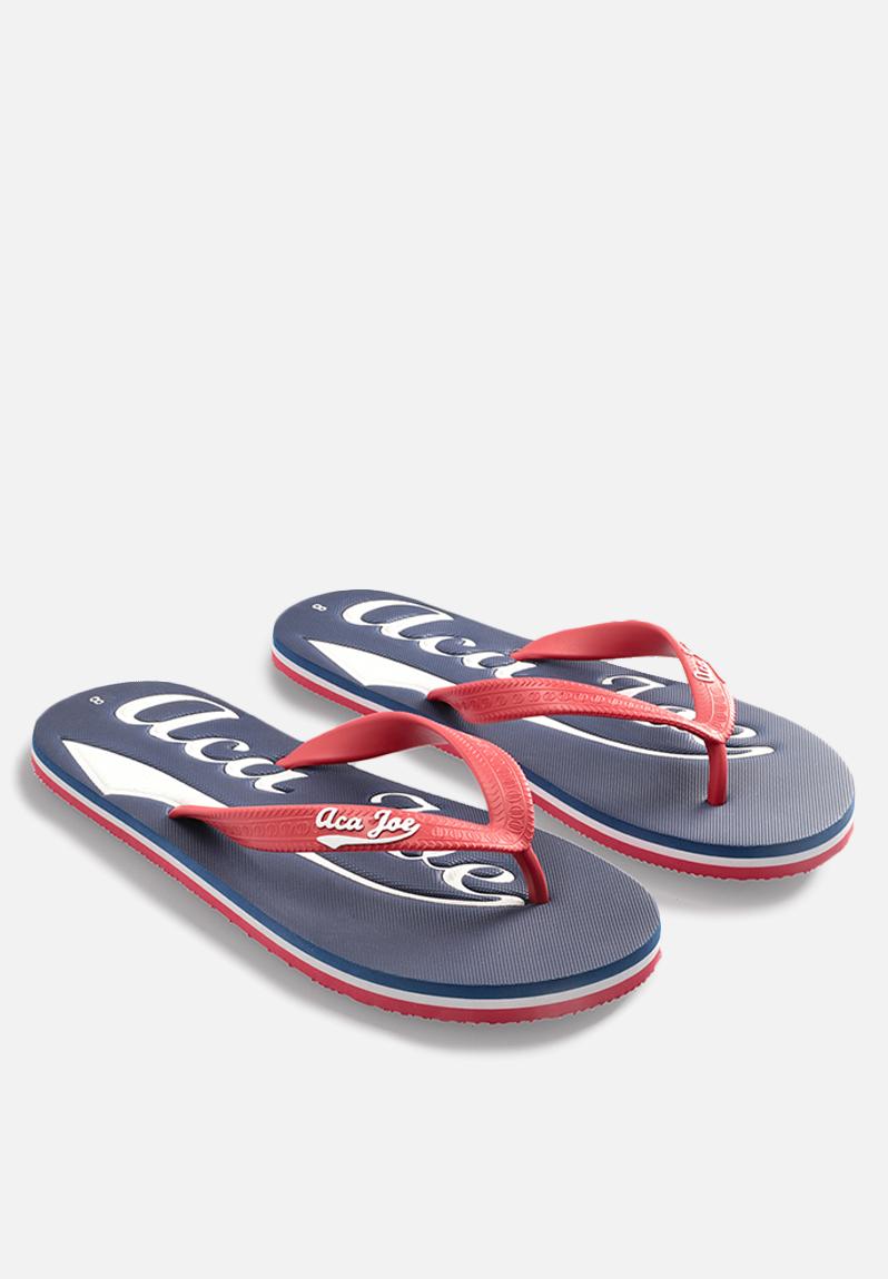 Printed slip slops - navy/white/red Aca Joe Sandals & Flip Flops ...