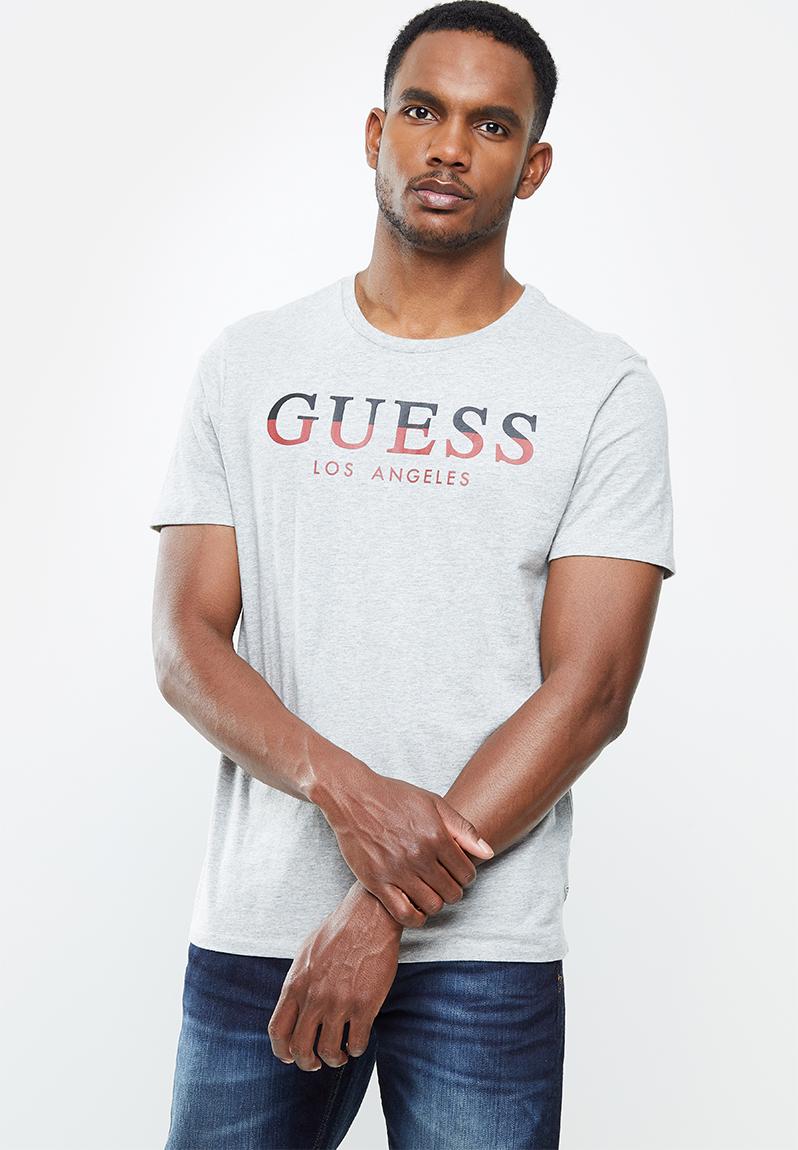 Short sleeve guess 2 colour crew tee - grey GUESS T-Shirts & Vests ...