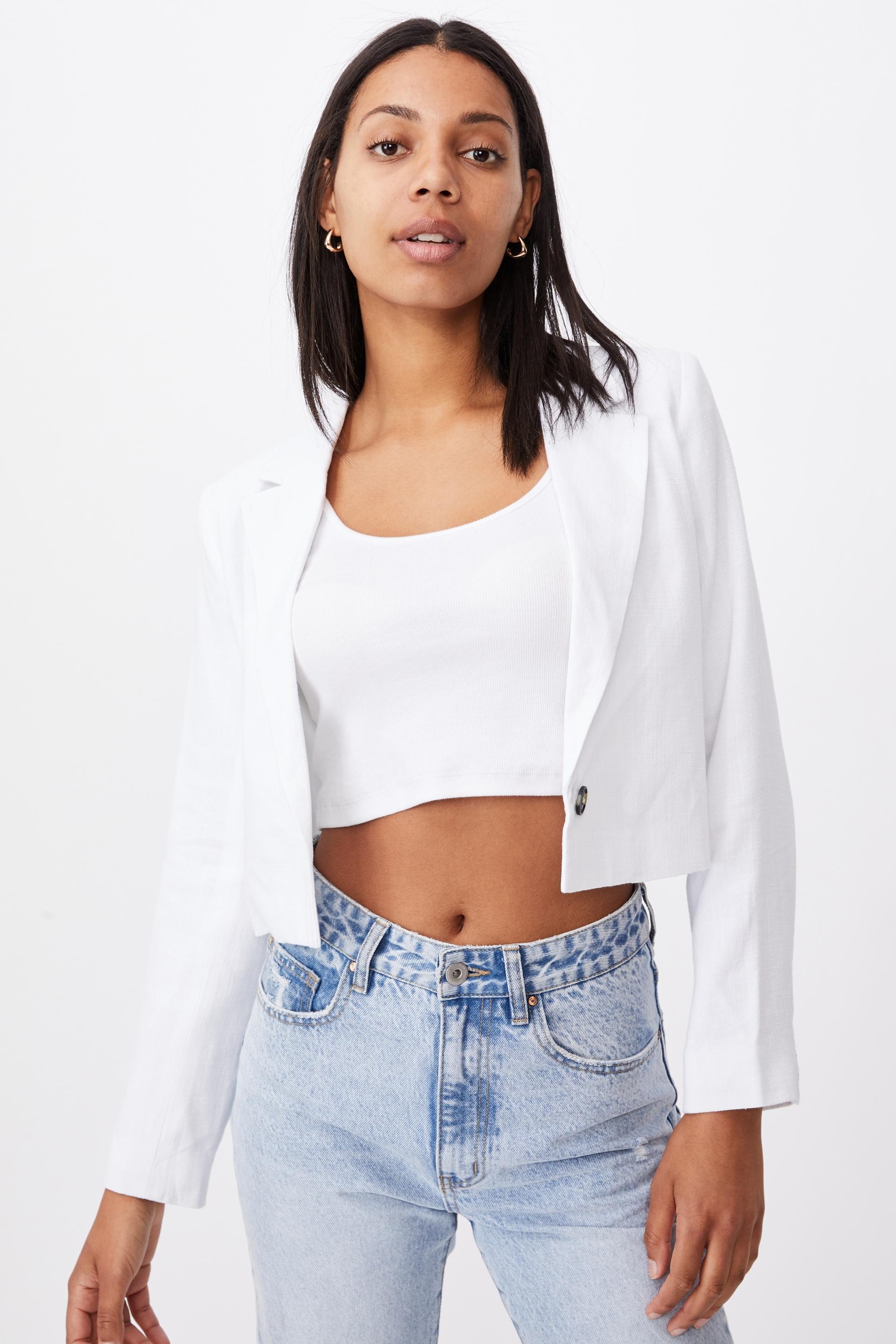 Cropped blazer - white Cotton On Jackets | Superbalist.com