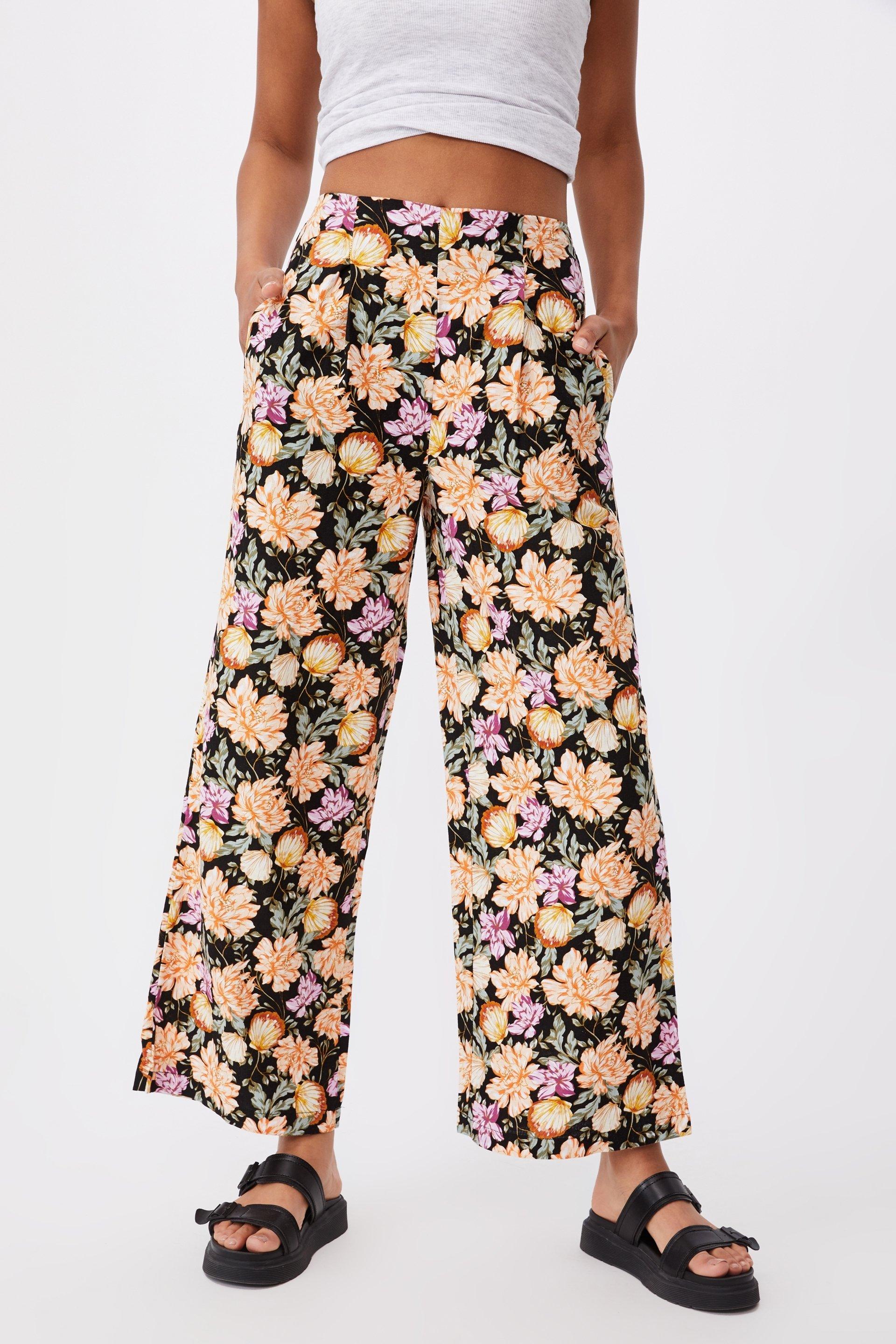 Wide leg paradise pant kaia shell black Cotton On Trousers