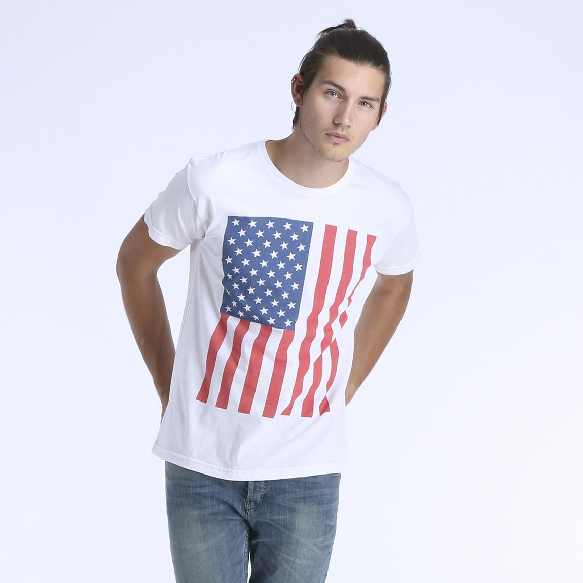 US Flag Print Power Washed Tee American Apparel T-Shirts & Vests ...