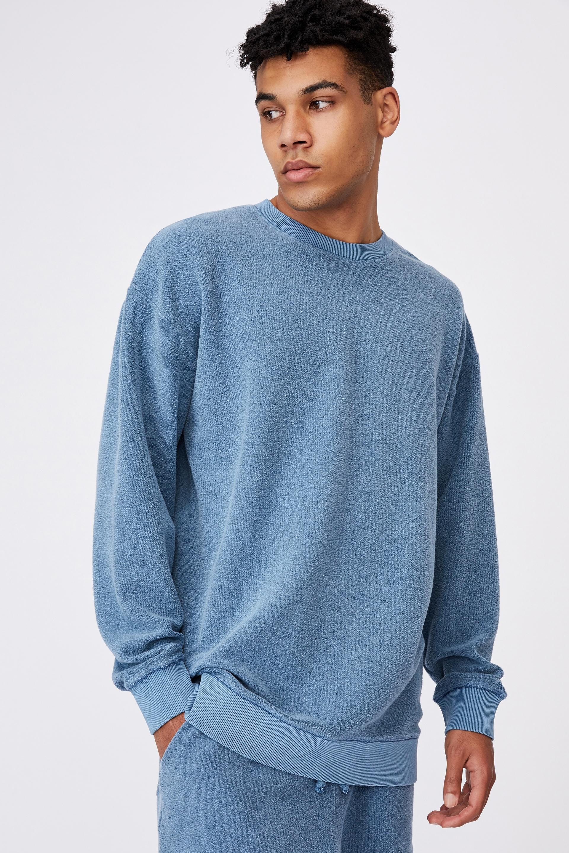 Reverse fleece crew - washed chalk blue Factorie T-Shirts & Vests ...